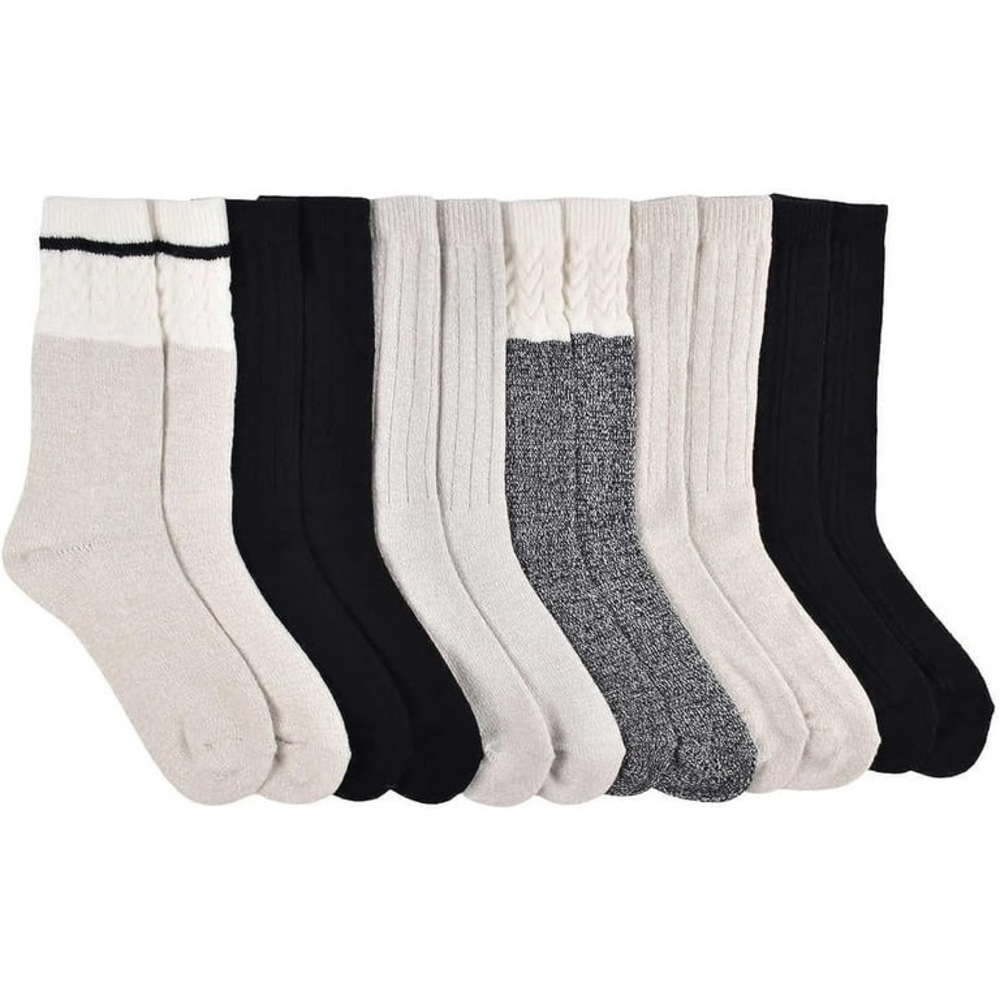 Lucky Brand Women's 6-Pair Shoe Size: 5-10 Super Soft Yarn Cozy Boot Socks